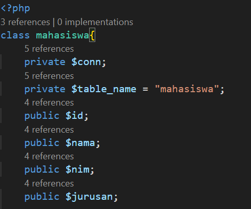Kode Mahasiswa Class