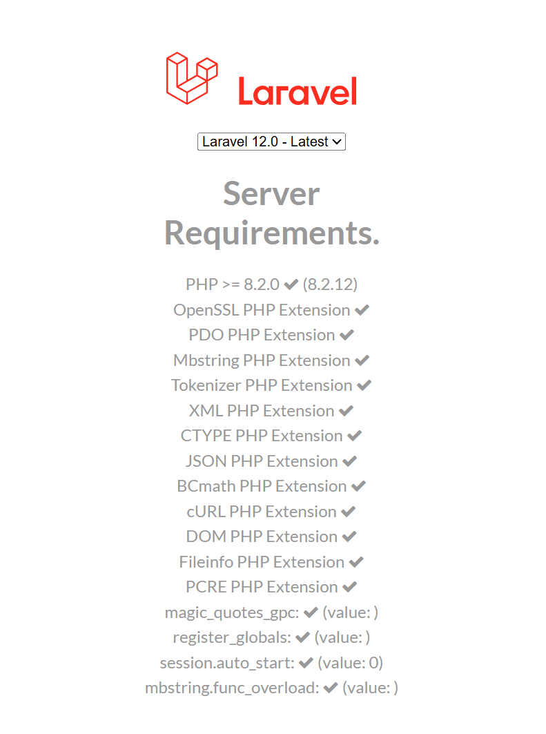 Cek Requirement Laravel